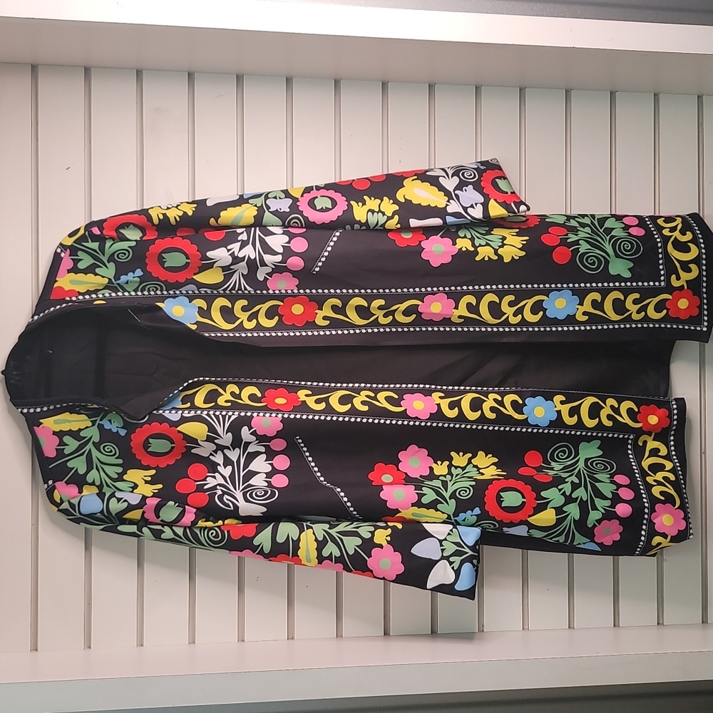 Floral long Boho coat